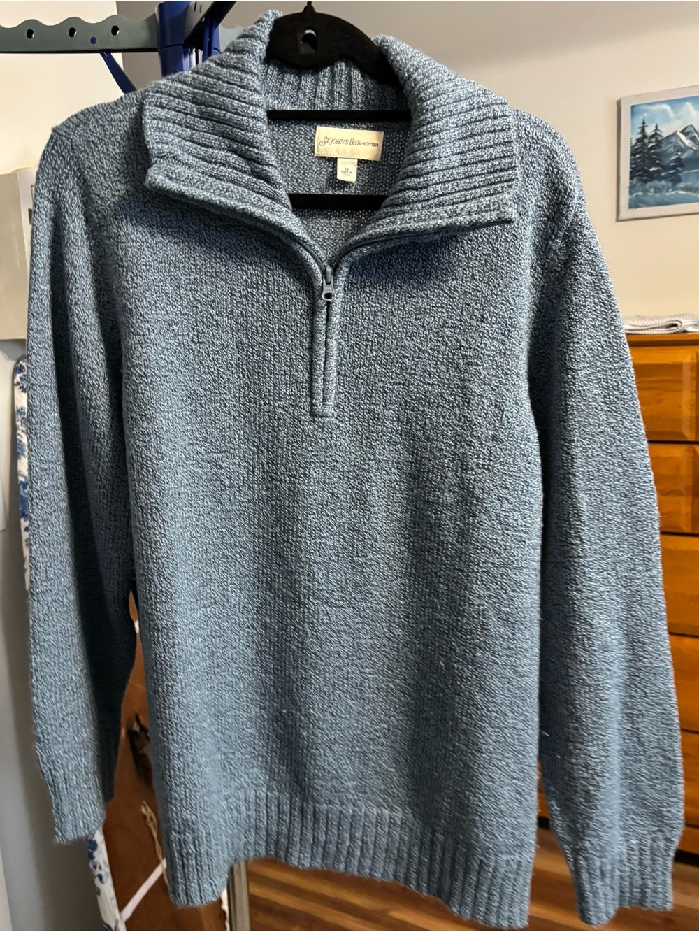 St. John's Bay Women’s Half-Zip Sweater in Slate Blue